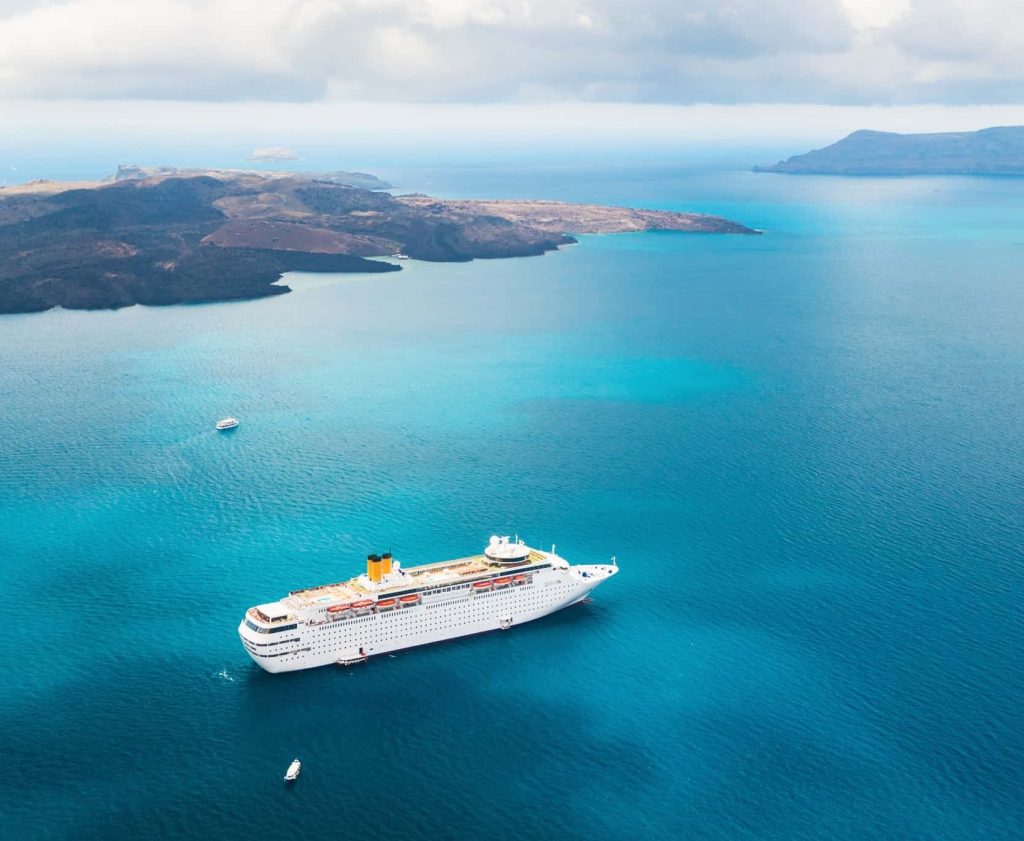 Cruise Ship near Islands